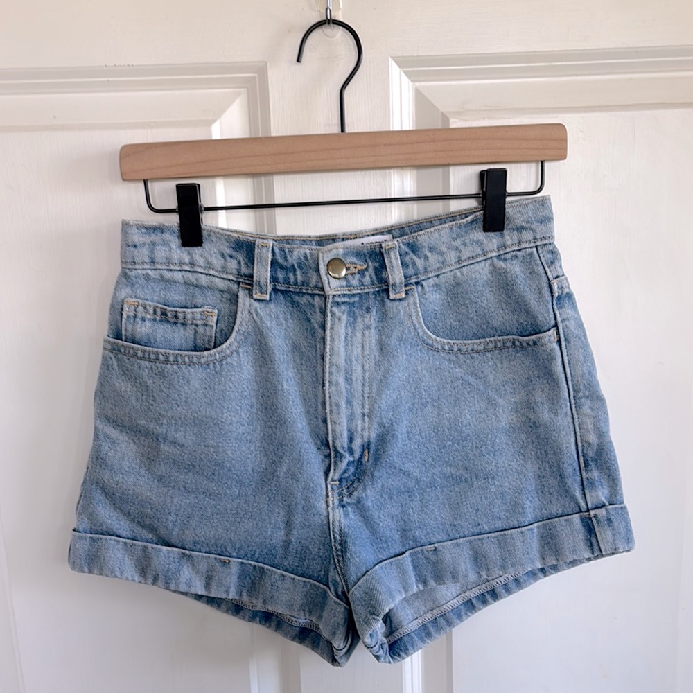 American Apparel Jean Shorts Mom High Waist